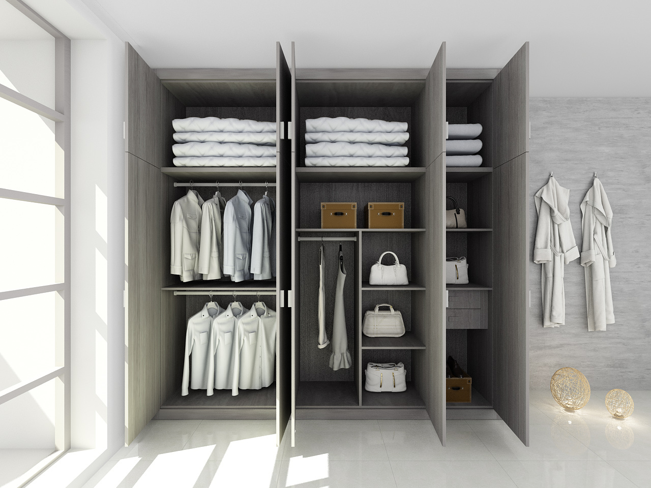 平开门标准衣柜(五门)-x2s2-012